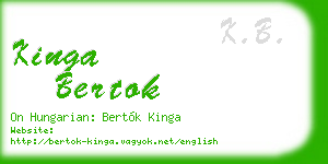 kinga bertok business card